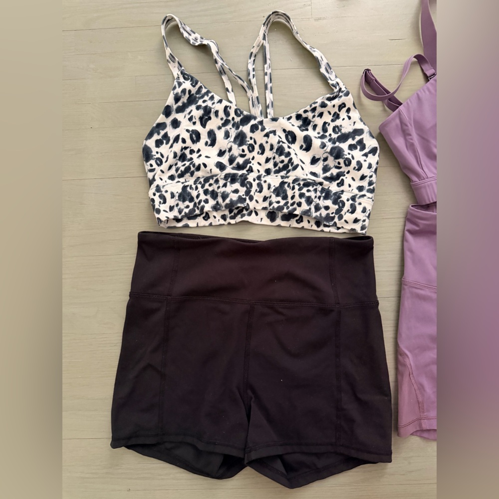 Three Sets of Stylish Activewear Biker Shorts and Sports Bras with Hoodie - Picture 3 of 16